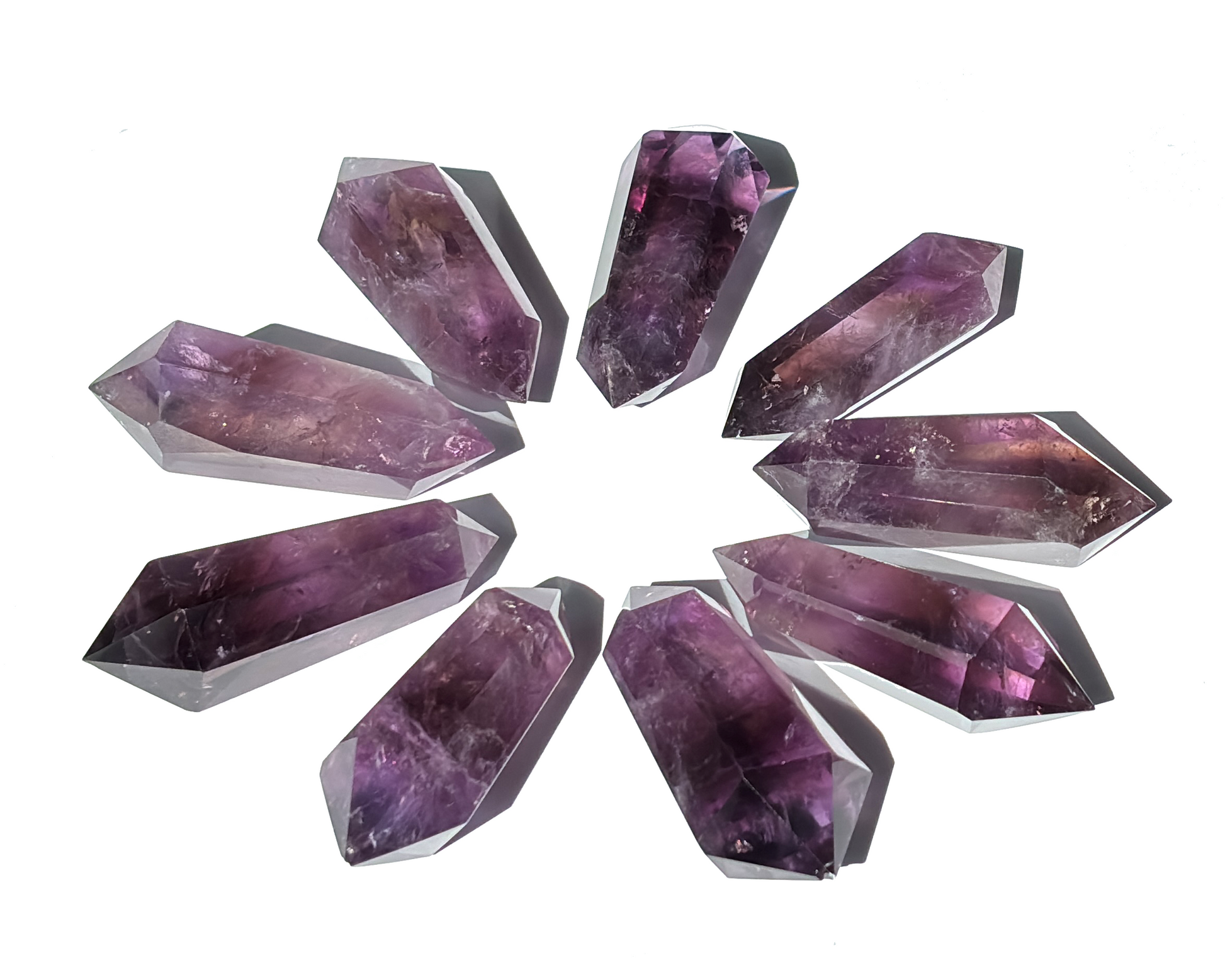 Amethyst Doppelender - Kristalltherapie - Amethyst Spitze poliert 